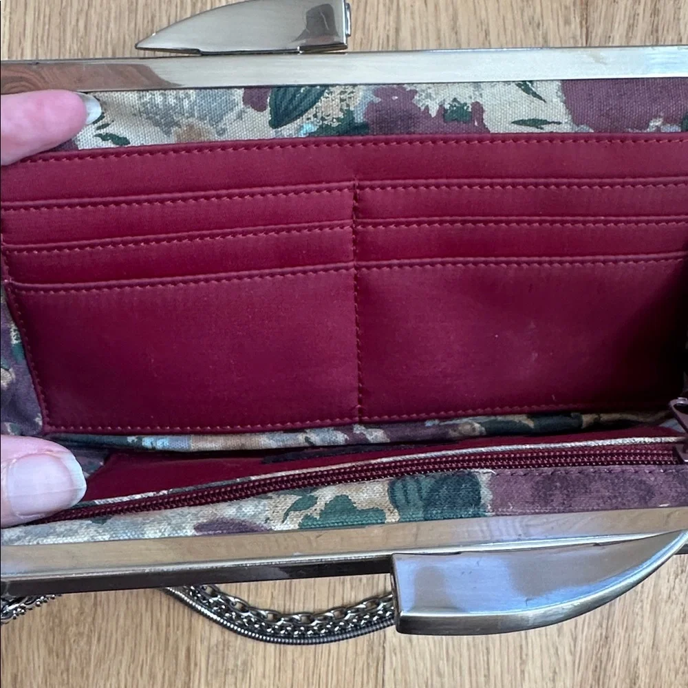 HOBO Floral Interior Clutch with Silver Accents
